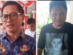Bupati Joune Ganda, (disamping) Tokoh Pemuda Talawaan Bantik Risky Dotulong SH yang tidak diakui Bupati JG.