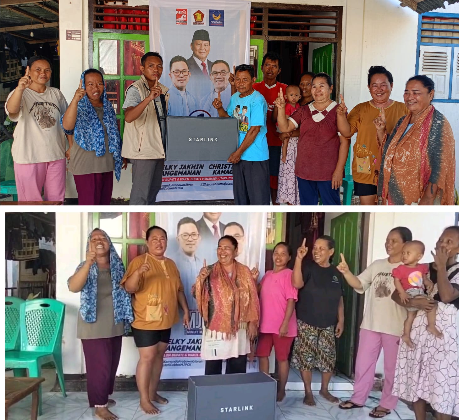 Masyarakat desa Tangkasi saat menerima wifi satelit Starlink dari MJP-CK.