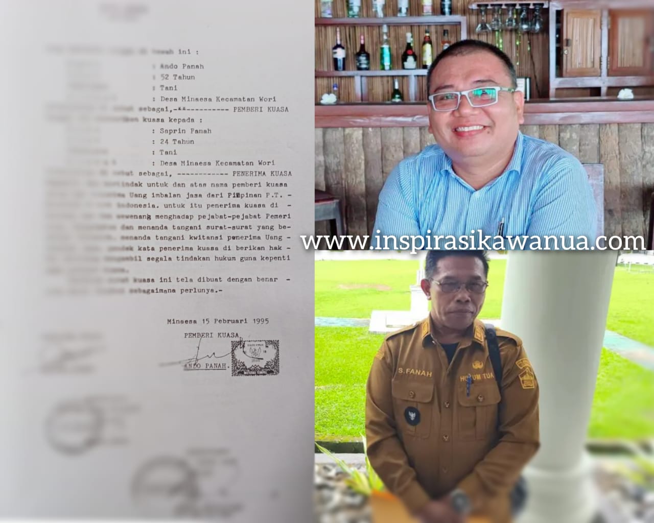 Salah satu Bukti yang ditunjukan pihak Perusahaan PT Banyu Laut, dimana Kumtua Minaesa pernah menjual tanah ke pihak Perusahaan.