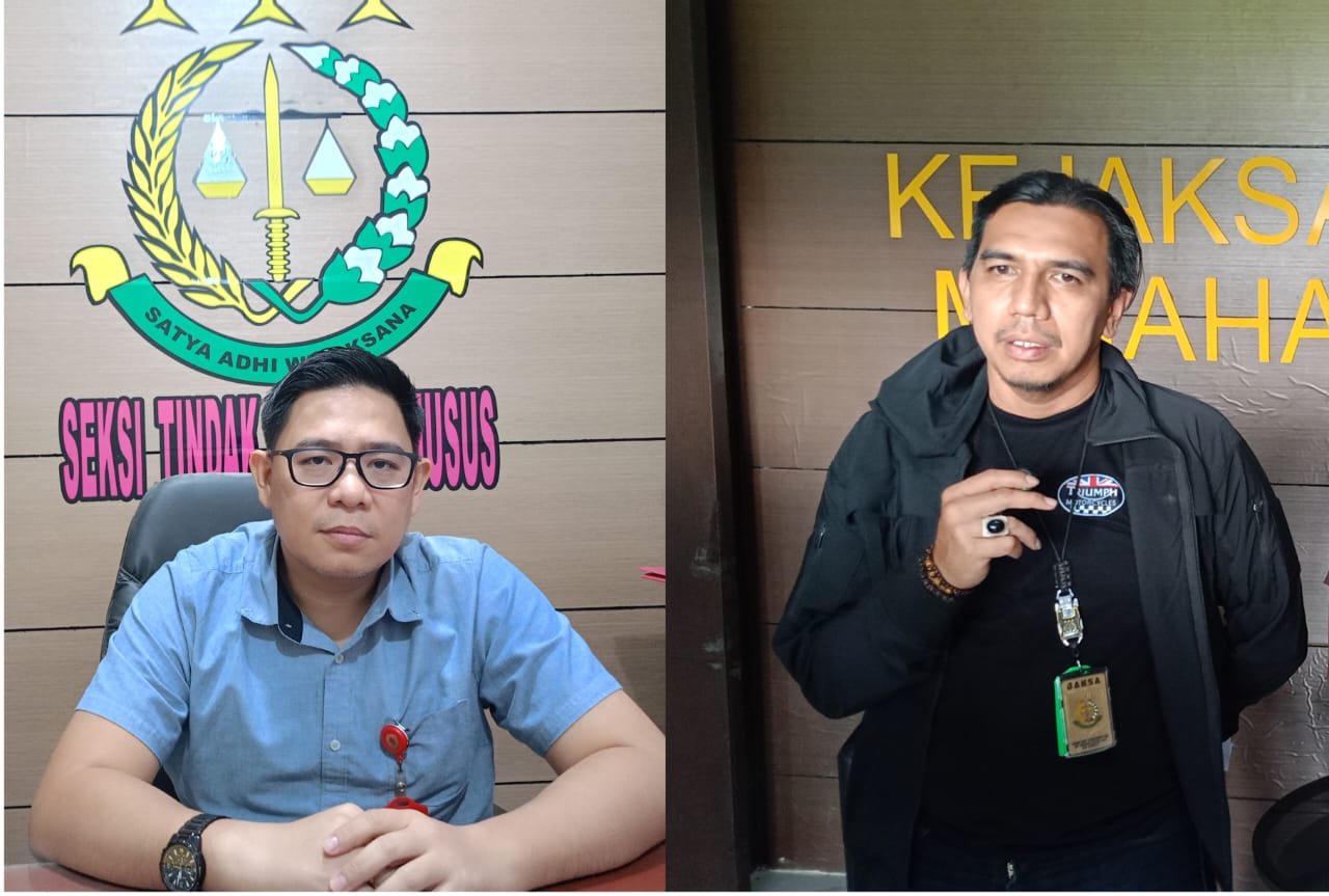 Kasie PidsusWilke Rabeta S.H., M.H., bersama Kasie Intel Ivan Day Iswandy S.H., M.H., Kejari Minahasa Utara.