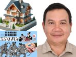 Pengamat Kebijakan Pemerintah yang juga Ketua LSM MAPATU Stenly Lengkong. Gambar lain Karikatur Vila Mewah dan Bagi-Bagi Fee Proyek.