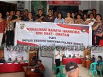 Sosialisasi Bahaya Narkoba dan Miras SatresNarkoba Polres Minut di Kecamatan Kalawat.