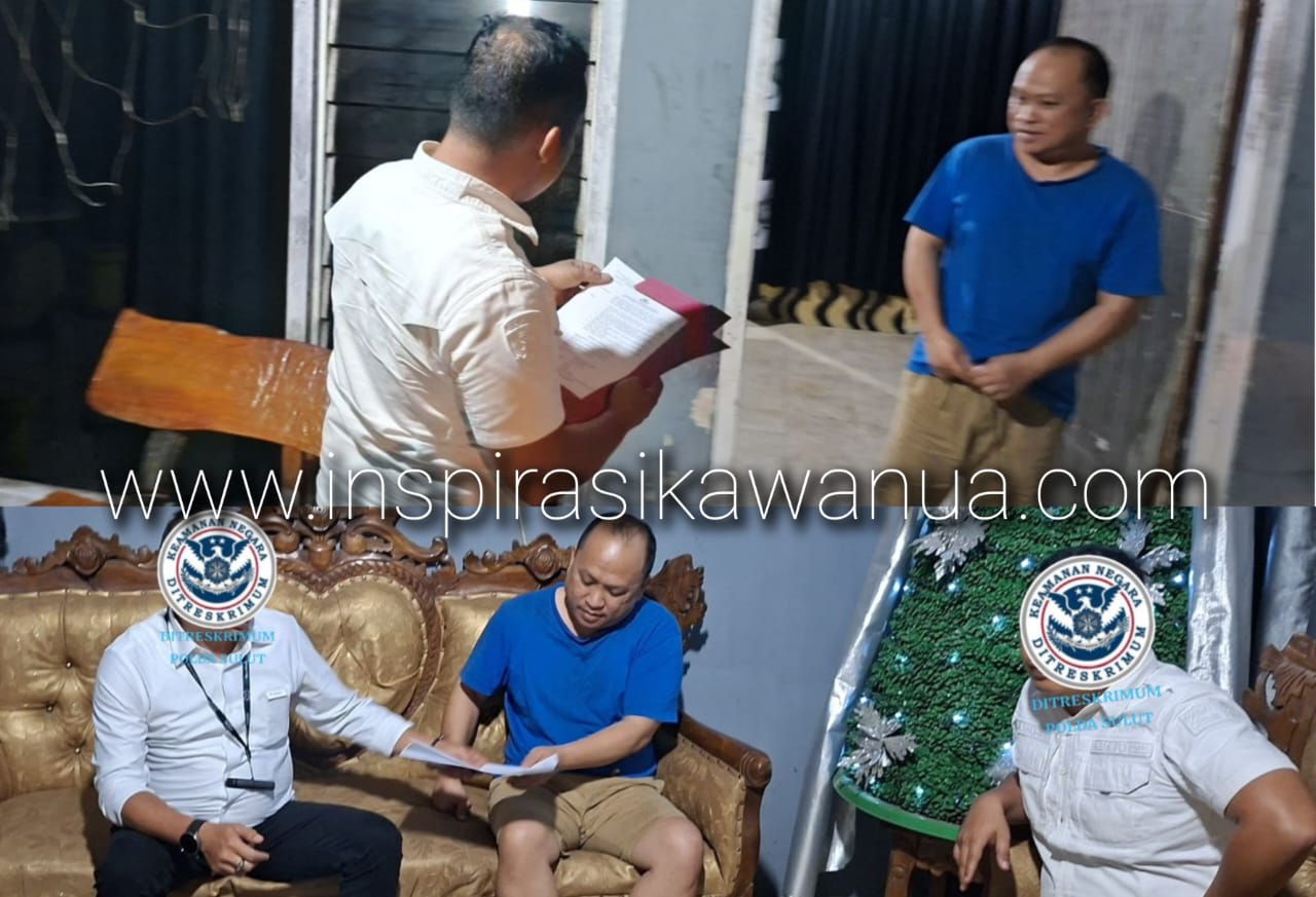 Calvin Paginda, saat dijemput paksa oleh penyidik Polda Sulut.