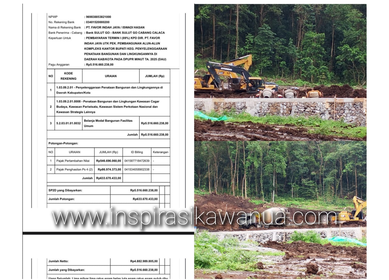 Bukti Pencairan di Akhir Desember 2025, dan pekerjaan beton atau Pengecoran di Proyek Alun-alun yang dilakukan di bulan Januari 2026.