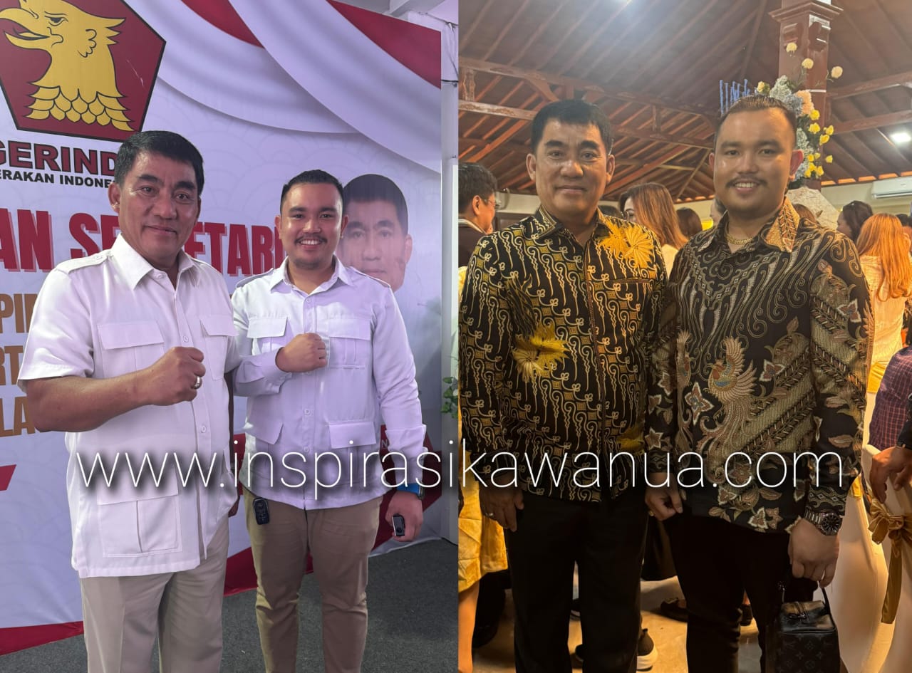 Ketua Fraksi Gerindra DPRD Minut Arnaldo Kamagi bersama Gubernur Sulut Mayjen TNI (Purn) Yulius Selvanus.