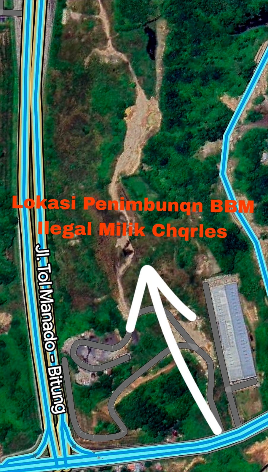 Lokasi tampungan BBM jenis solar milik Charles.